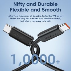 Cáp USB C Toocki 1M 100W 5A Type C sang Type C sạc nhanh, dây truyền dữ liệu cho iPhone 17 16 15, Samsung S25 S24, Xiaomi Redmi,