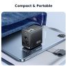 อะแดปเตอร์แปลงไฟสำหรับเดินทาง Toocki Universal Travel Adapter GaN 30W พร้อมพอร์ต USB-C 2 ช่อง และพอร์ต USB 1 ช่อง อะแดปเตอร์แปลง