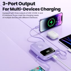 Toocki PowerBank 10000mAh Portable PD 22.5W Fast Charge Power Bank for iPhone 16 15 14 13 12 Apple Watch Mobile External Battery