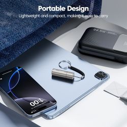 Bật lửa mini Toocki USB C kèm dây đeo, thổi để đánh lửa, an toàn, không ngọn lửa, chống gió, dây vonfram, dùng cho chuyến bay và