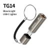 Bật lửa mini Toocki USB C kèm dây đeo, thổi để đánh lửa, an toàn, không ngọn lửa, chống gió, dây vonfram, dùng cho chuyến bay và