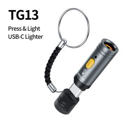 Zapalniczka Toocki Mini USB C z linką, bezpieczna, bezpłomieniowa, wiatroodporna, z wolframowym drutem grzewczym, używana do lat