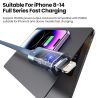 Toocki Type C-Lightning 케이블 (iPhone 14, 13, 12, 11, Pro Max, 8, 7용, 자동 전원 차단, PD 20W 고속 충전)