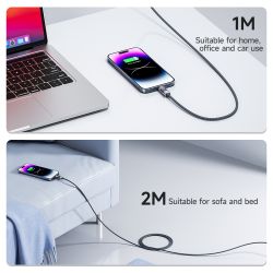 Toocki Type C-Lightning 케이블 (iPhone 14, 13, 12, 11, Pro Max, 8, 7용, 자동 전원 차단, PD 20W 고속 충전)