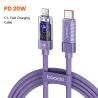 Toocki Type C-Lightning 케이블 (iPhone 14, 13, 12, 11, Pro Max, 8, 7용, 자동 전원 차단, PD 20W 고속 충전)