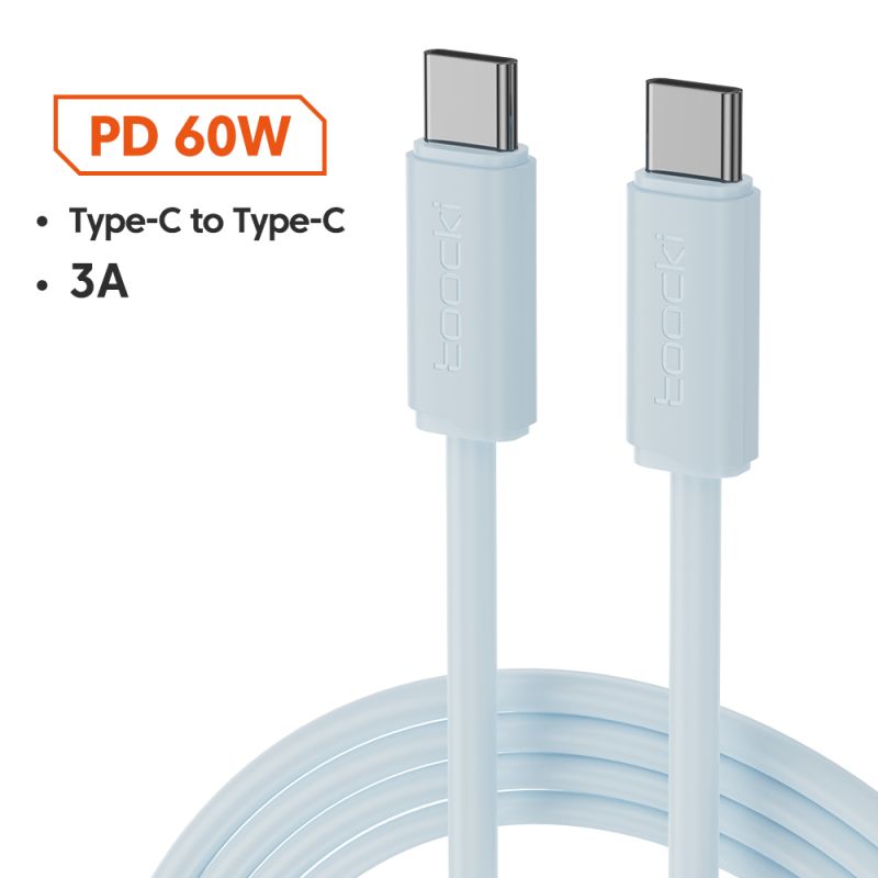 Cáp USB C Toocki 1M 100W 5A Type C sang Type C sạc nhanh, dây truyền dữ liệu cho iPhone 17 16 15, Samsung S25 S24, Xiaomi Redmi,