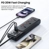 Toocki C35 Power Strip Electric Socket Grounding 2M Extension Cable 3AC Outlet 2 USB-C 2 USB-A PD 20W Fast Charging Charer