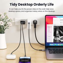 Toocki 1/3PCS Giá đỡ ổ cắm điện treo tường, giá đỡ ổ cắm điện tự dính, giá đựng dây cáp để bàn