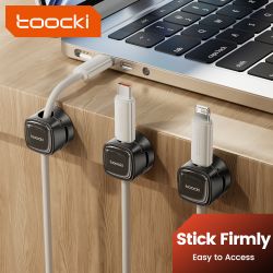 Bộ kẹp dây cáp từ tính Toocki LX06 (6/12 chiếc) dùng cho dây cáp điện thoại, ổ cắm điện, bàn phím, tai nghe, cuộn dây cáp từ tín