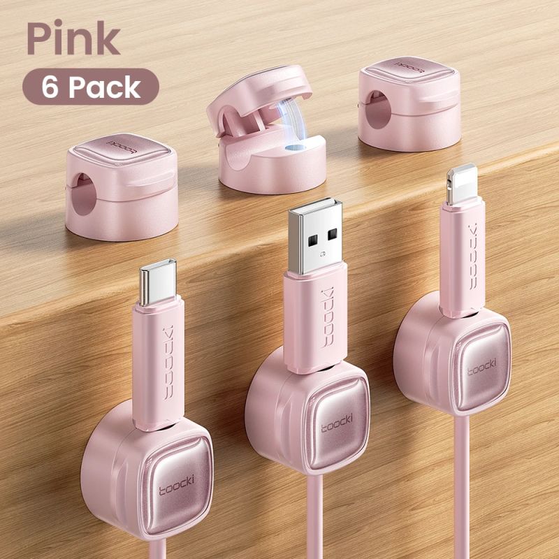 Toocki LX06 Cable Organizer Magnetic Wire Clips 6/12PCS for Mobile Phone Cables Power Strip Keybord Earphons Magnet Cable Winder