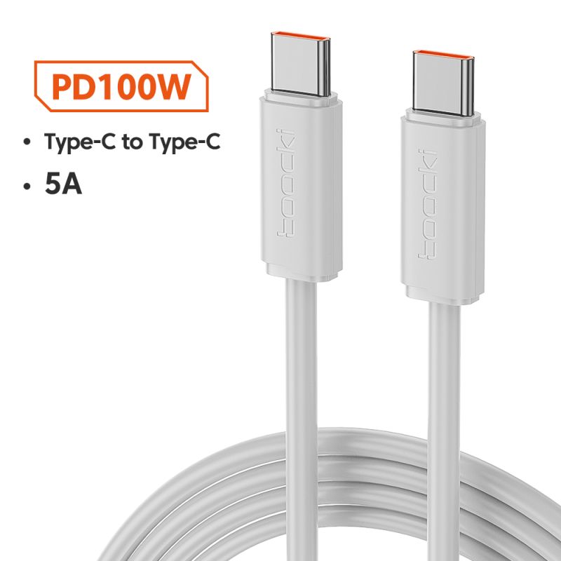 Kabel Toocki 1M 100W USB C 5A typu C do szybkiego ładowania typu C, przewód danych do iPhone'a 17 16 15, Samsunga S25 S24, Xiaom