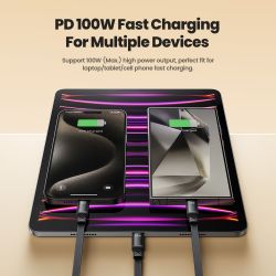 Висувний кабель Toocki типу C 100 Вт із USB-C, що швидко заряджається, для iPhone 16 15 Pro Max, Samsung S24 S23, Xiaomi Macbook