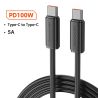 Kabel Toocki 1M 100W USB C 5A typu C do szybkiego ładowania typu C, przewód danych do iPhone'a 17 16 15, Samsunga S25 S24, Xiaom