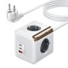 Toocki C28 Power Strip 4AC Outlet 2 Type C 1 USB Port With 1.5m Extension Cable Ground Plug Fuse GaN 33W Fast Charging Socket