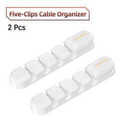 Toocki Cable Organizer Clips Silicone Wire Winder Manegement Self Adhesive Clips for Charging Cable Mouse Keyboard Earphones