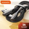 Cáp USB Type C 90 độ Toocki dành cho Samsung S21 S20 S10 Xiaomi POCO Realme iPad, dây cáp dữ liệu 3A sạc nhanh USB C dành cho ga