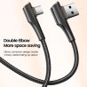 Cáp USB Type C 90 độ Toocki dành cho Samsung S21 S20 S10 Xiaomi POCO Realme iPad, dây cáp dữ liệu 3A sạc nhanh USB C dành cho ga