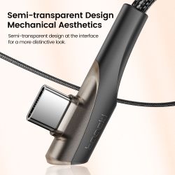 Cáp USB Type C 90 độ Toocki dành cho Samsung S21 S20 S10 Xiaomi POCO Realme iPad, dây cáp dữ liệu 3A sạc nhanh USB C dành cho ga