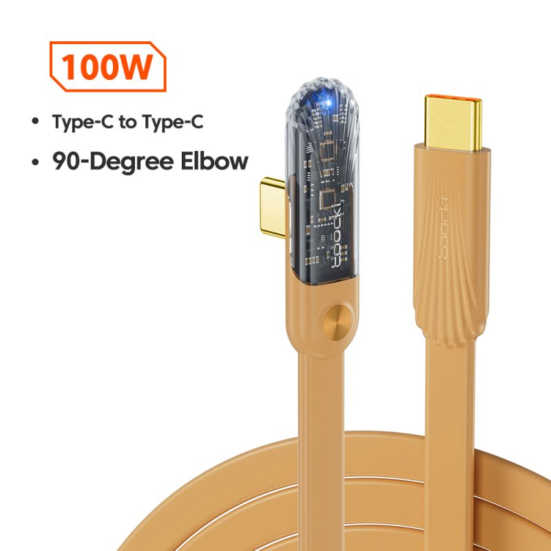 Cable USB tipo C a USB tipo C Toocki de 100 W, ángulo de 90 grados, PD, cargador rápido de 100 W, cable tipo C para MacBook, Sam