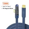 Toocki 100W USB Typ C auf USB C Kabel 90 Grad Winkel PD 100W Schnellladekabel Typ C für Macbook Samsung Xiaomi Huawei Realme