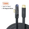 Toocki 100W USB Type C to USB C Cable 90 Degree Angle PD 100W Fast Charger Type C Cable for Macbook Samusng XIoami Huawei Realme