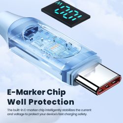 Силіконовий кабель Toocki USB Type-C до USB C PD 100 Вт для швидкої зарядки для Macbook Samsung Huawei Xiaomi Type-C до Type-C к