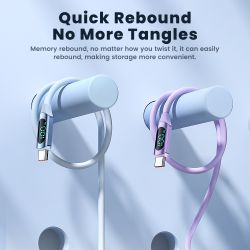 Силіконовий кабель Toocki USB Type-C до USB C PD 100 Вт для швидкої зарядки для Macbook Samsung Huawei Xiaomi Type-C до Type-C к