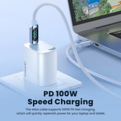 Силіконовий кабель Toocki USB Type-C до USB C PD 100 Вт для швидкої зарядки для Macbook Samsung Huawei Xiaomi Type-C до Type-C к
