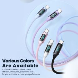 Силіконовий кабель Toocki USB Type-C до USB C PD 100 Вт для швидкої зарядки для Macbook Samsung Huawei Xiaomi Type-C до Type-C к