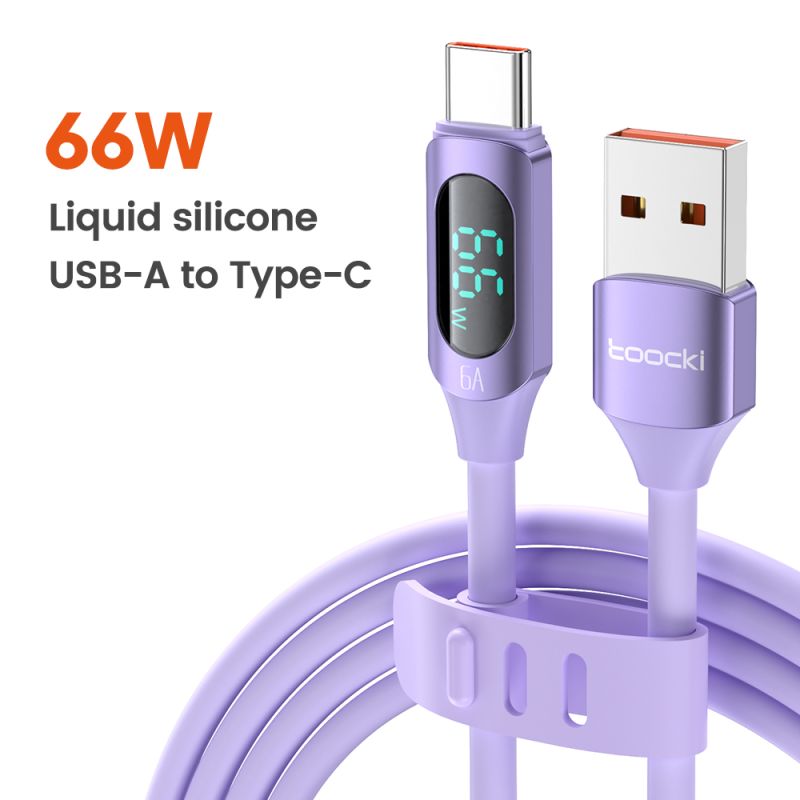 Силіконовий кабель Toocki USB Type-C до USB C PD 100 Вт для швидкої зарядки для Macbook Samsung Huawei Xiaomi Type-C до Type-C к
