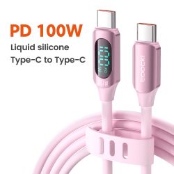 Силіконовий кабель Toocki USB Type-C до USB C PD 100 Вт для швидкої зарядки для Macbook Samsung Huawei Xiaomi Type-C до Type-C к