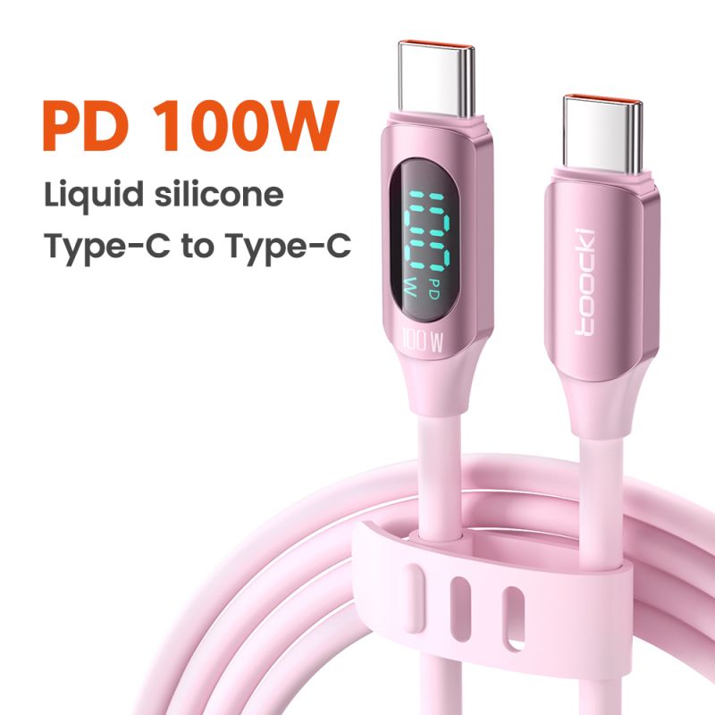 Силіконовий кабель Toocki USB Type-C до USB C PD 100 Вт для швидкої зарядки для Macbook Samsung Huawei Xiaomi Type-C до Type-C к