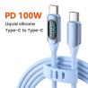 Силіконовий кабель Toocki USB Type-C до USB C PD 100 Вт для швидкої зарядки для Macbook Samsung Huawei Xiaomi Type-C до Type-C к