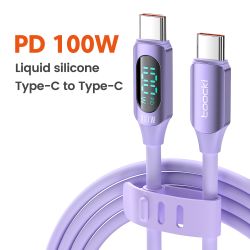 Силіконовий кабель Toocki USB Type-C до USB C PD 100 Вт для швидкої зарядки для Macbook Samsung Huawei Xiaomi Type-C до Type-C к
