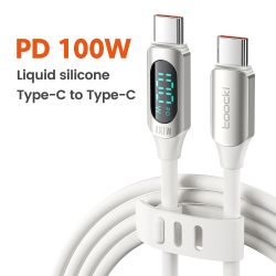 Силіконовий кабель Toocki USB Type-C до USB C PD 100 Вт для швидкої зарядки для Macbook Samsung Huawei Xiaomi Type-C до Type-C к