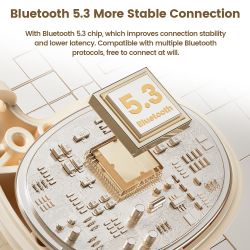 Tai nghe dẫn truyền khí Toocki Bluetooth 5.3, tai nghe thể thao móc tai, điều khiển cảm ứng, tích hợp micro, điều chỉnh âm lượng