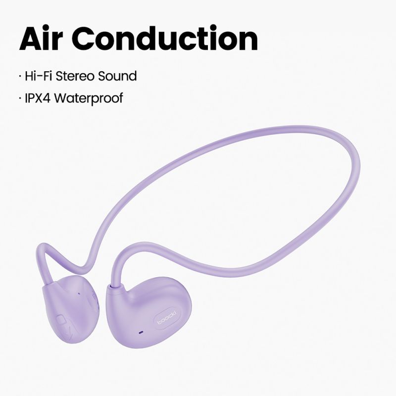 Tai nghe dẫn truyền khí Toocki Bluetooth 5.3, tai nghe thể thao móc tai, điều khiển cảm ứng, tích hợp micro, điều chỉnh âm lượng
