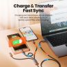 Cáp USB 3 trong 1 Toocki, dây truyền dữ liệu Micro USB Type C, cáp sạc Lightning cho iPhone Samsung Xiaomi Huawei OPPO Oneplus P