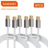 Bộ 3 cáp USB C sang USB C Toocki PD 60W/100W/240W sạc nhanh Type C cho Macbook iPhone Samsung Xiaomi OPPO Vivo
