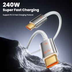Bộ 3 cáp USB C sang USB C Toocki PD 60W/100W/240W sạc nhanh Type C cho Macbook iPhone Samsung Xiaomi OPPO Vivo
