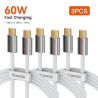 Bộ 3 cáp USB C sang USB C Toocki PD 60W/100W/240W sạc nhanh Type C cho Macbook iPhone Samsung Xiaomi OPPO Vivo