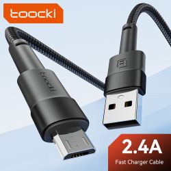 Cáp Micro USB Toocki cho Xiaomi 11 Redmi 4X Note 5a Sạc nhanh 2m Cáp dữ liệu Micro USB cho Samsung S6 S7 Sạc Micro