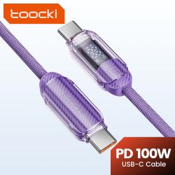 สายชาร์จ Toocki USB C to USB C 100W 5A PD Fast Charge สายชาร์จ Type C to Type C สำหรับจอแสดงผล Macbook Samsung Huawei Xiaomi