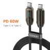 Cáp sạc nhanh Toocki USB C sang USB C 100W 5A PD, cáp màn hình Type C sang Type C cho Macbook, Samsung, Huawei, Xiaomi