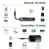 Bộ thu phát âm thanh Bluetooth 5.4 Toocki RT/TX 2 trong 1, dùng cho TV, tai nghe, ô tô, máy bay, cổng AUX 3.5mm.
