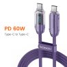 Cáp sạc nhanh Toocki USB C sang USB C 100W 5A PD, cáp màn hình Type C sang Type C cho Macbook, Samsung, Huawei, Xiaomi