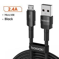 Cáp Micro USB Toocki 2.4A sạc nhanh, dây dữ liệu Micro USB cho Samsung S6 S7 Redmi Note 4, tai nghe, iPad.