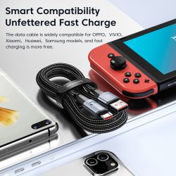 Cáp USB Type-C Toocki 6A dành cho Huawei P40 30 66W SCP Sạc nhanh Cáp Micro USB C dành cho Samsung Xiaomi Poco Oneplus Dây cáp d