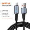 Cáp USB Type-C Toocki 6A dành cho Huawei P40 30 66W SCP Sạc nhanh Cáp Micro USB C dành cho Samsung Xiaomi Poco Oneplus Dây cáp d