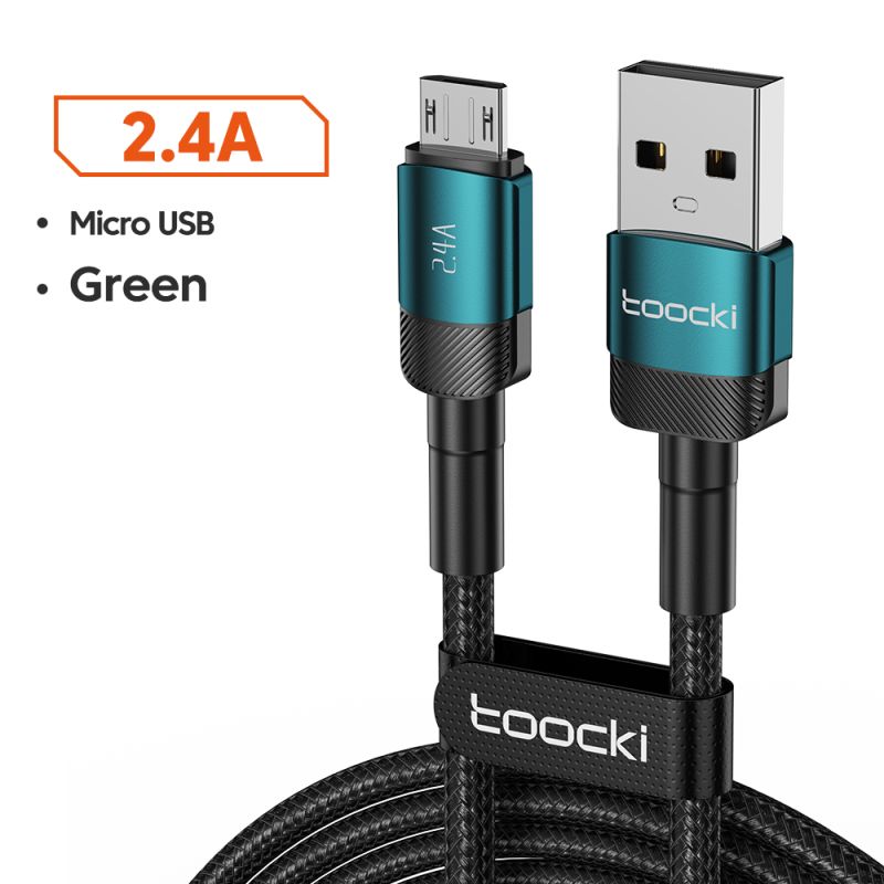 Cáp Micro USB Toocki 2.4A sạc nhanh, dây dữ liệu Micro USB cho Samsung S6 S7 Redmi Note 4, tai nghe, iPad.